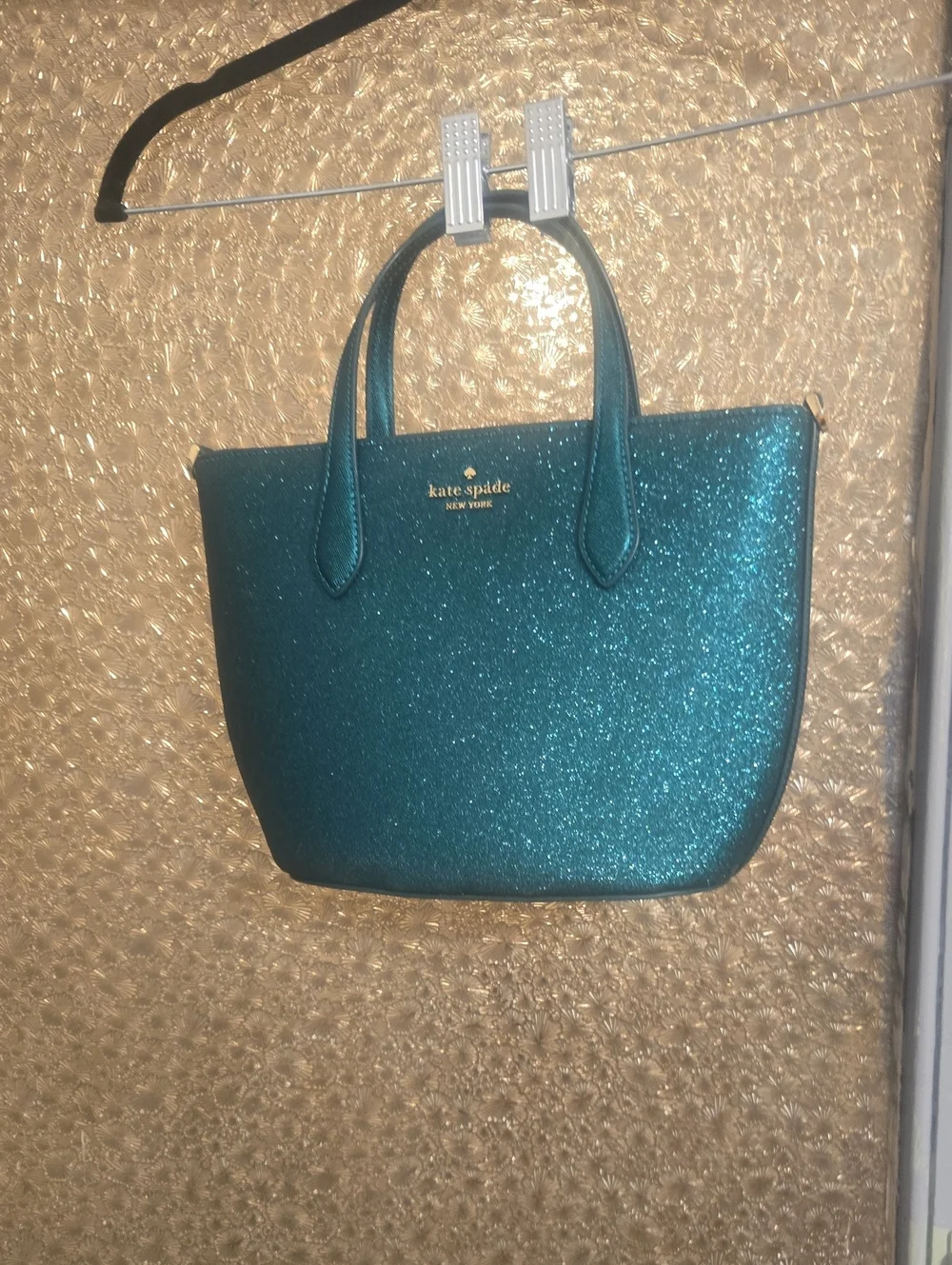 kate spade Teal Glitter Small Tote